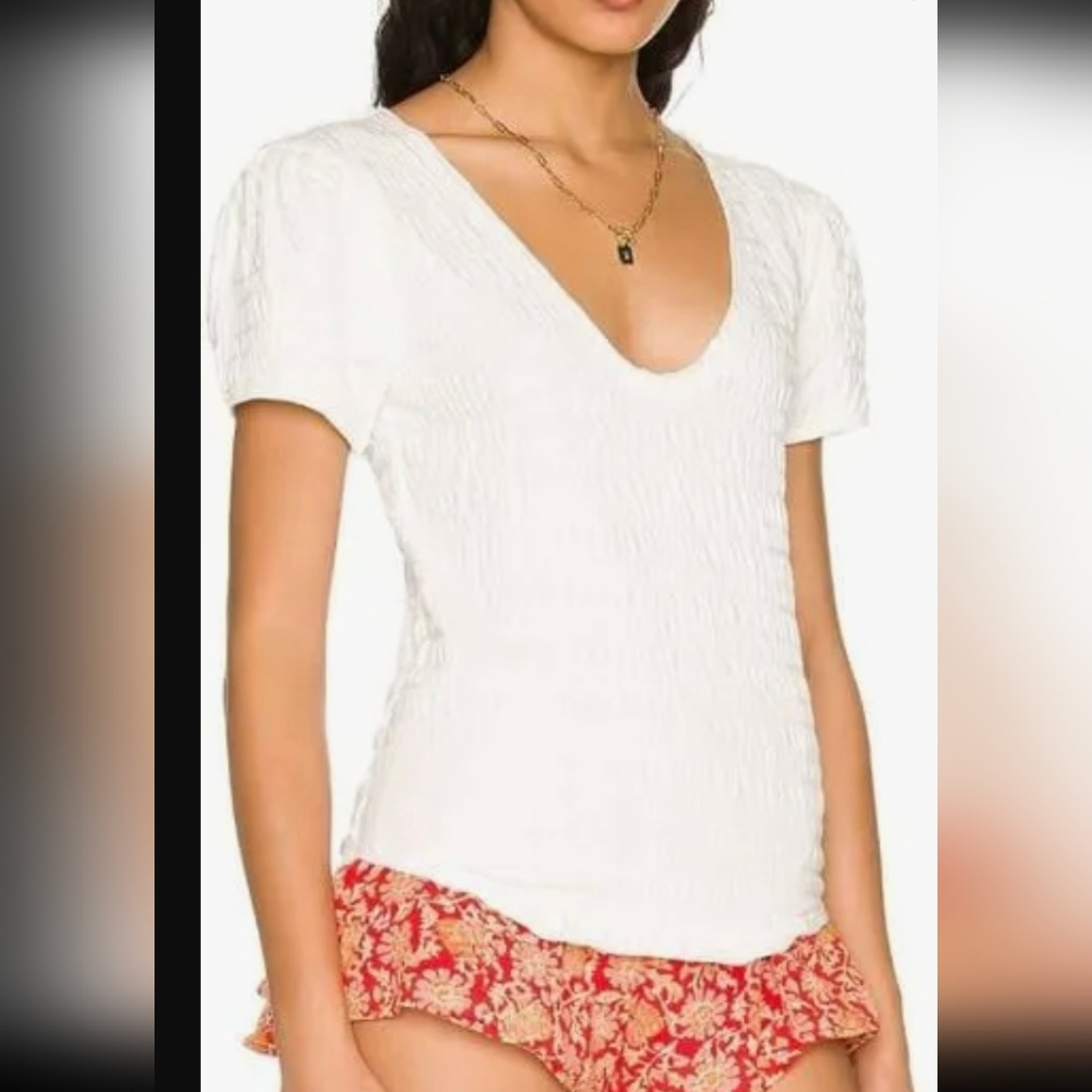 NWT Free People Optic Sugar Cube Tee